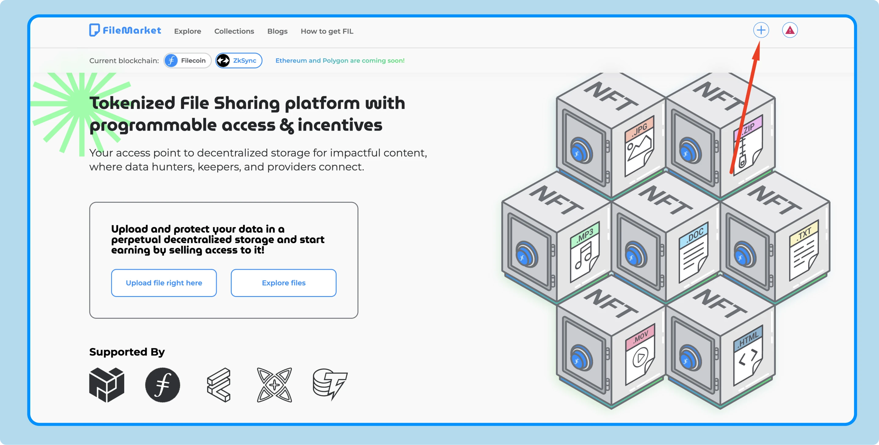 Once you have created you FileWallet click on the + icon