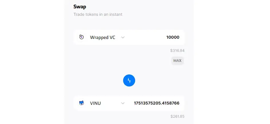 VinuSwap DEX Login