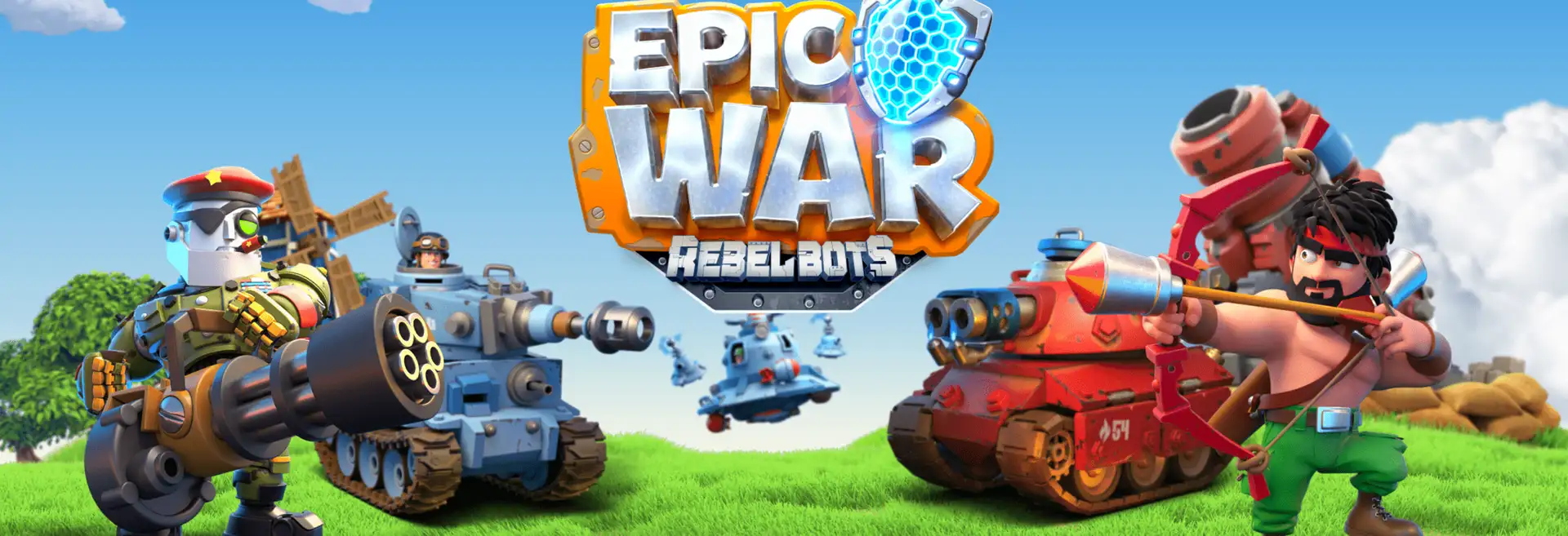 Rebel Bots Epic War Banner