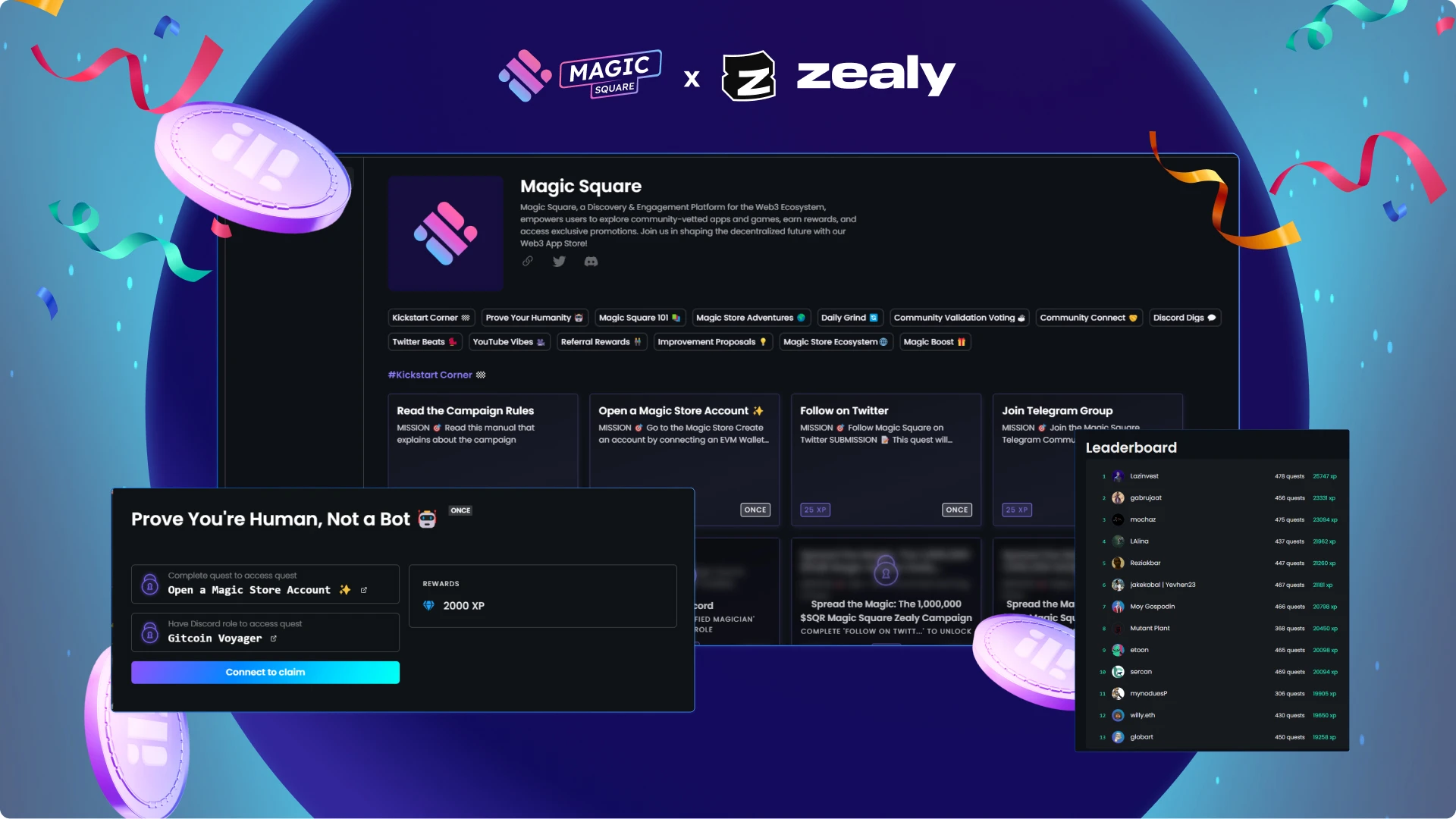 Join the Magic Square Community on Zealy Now!