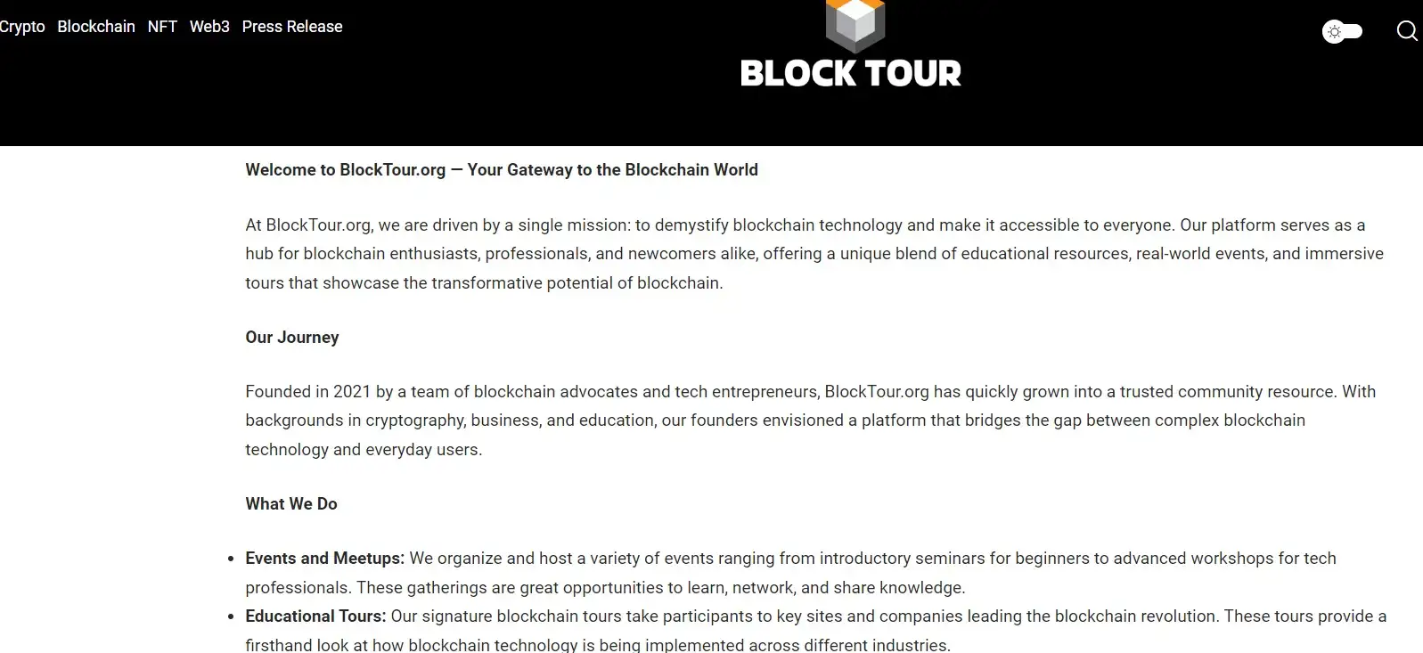 Block Tour Login