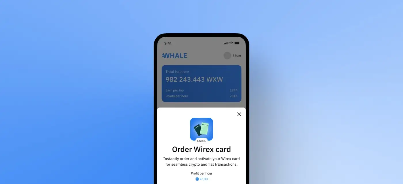 Whale By Wirex Dashboard